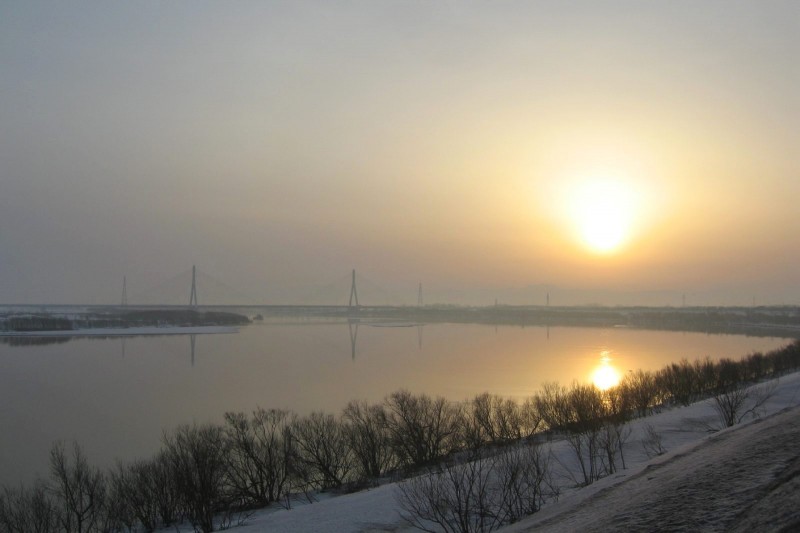 Sunrise at Ishikari River, Hokkaido