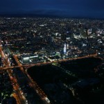 Osaka night view as seen from Abenoharukas